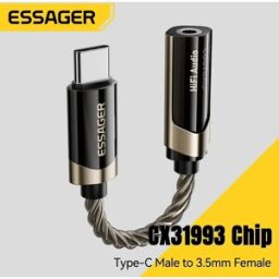 ESSAGER Cavo Adattatore Audio Hi-Fi da USB-C a 3,5mm, Cavo Audio Jack 3,5mm USB-C per iPhone 17, Huawei, Xiaomi, Adattatore Audio per Auricolari
