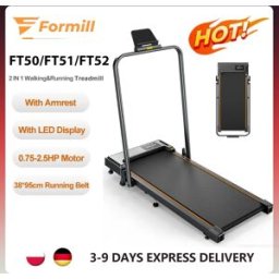 Formill Tapis Roulant FT51/FT50/FT52 2 in 1 per Camminata e Corsa, 0.75-2.5HP, Pieghevole, da Scrivania, Area di Corsa 38*95cm con Braccioli, Display LED, Foro per Gocciolamento Olio, Macchina per