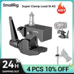 SmallRig Kit di supporto Super Morsetto Lega di alluminio Carico 15 kg con vite superiore da 1/4 "-20 per fotocamere Microfoni Monitor Video luci
