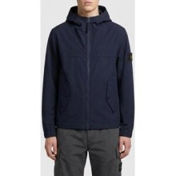 Stone Island Giacca a vento con cappuccio in cotone Blue Navy Taglia L