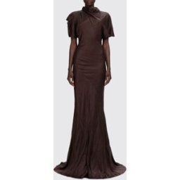 Rick Owens Abito lungo in cupro Marrone Taglia 40