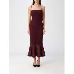 Rotate Abito midi svasato da cocktail con scollo quadrato e motivo floreale Bordeaux Taglia 36