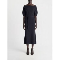 Lemaire Abito midi in cotone e lino Blue Taglia M