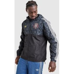 Adidas Mens Giacca Antivento All Over Print - Nero, nero nero Uomo taglia S