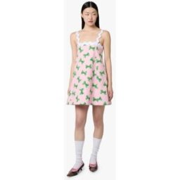 Moschino - Abito in popeline di cotone stampato - Rosa 42