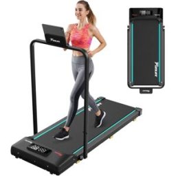 FunLife F1 Tapis Roulant Pieghevole – Walking Pad 3 in 1 (1–8 km/h) con Corrimano, Compatto e Silenzioso per Casa, Ufficio, Anziani e Riabilitazione, Blu