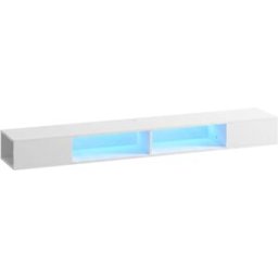 Homcom Mobile TV Sospeso con Luci LED e Ripiani Aperti, per Televisore 190,5 cm, 177,8x30x18 cm, Bianco Aosom Italy