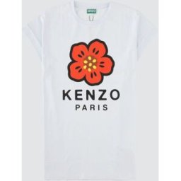 Kenzo Mini abito T-shirt da bambina in cotone con logo a contrasto Blue Taglia 5