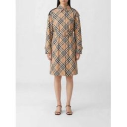 Burberry Abito in cotone check Sabbia Taglia 6