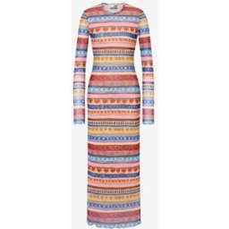 Love Moschino - Abito in rete stampato - Multicolore M