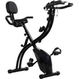 hmc Cyclette da Spinning Pieghevole 51x97x115 cm con Bande Elastiche in Acciaio Nera...