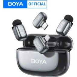 BOYA Mini 2 Microfono lavalier wireless Mini microfono con riduzione del rumore AI per iPhone 6-14/15-17 USB-C Registrazione video del telefono Android