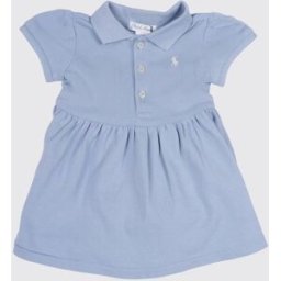 Ralph Lauren Abito polo da bambina in cotone stretch con logo ricamato Blue Taglia 3M
