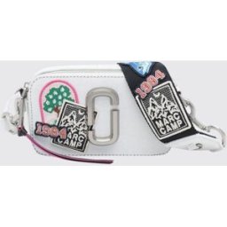 Marc Jacobs Borsa a tracolla The Snapshot in denim con patch e logo Double J Grigio Taglia OS