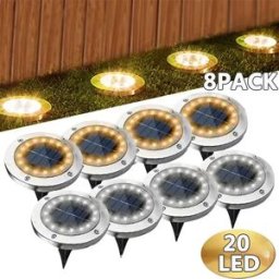 super-cheese 1/4/8 pezzi luci solari per esterni 8/20 LED disco lampada sotterranea faretto luce solare interrata per la decorazione del cortile del prato del giardino domestico