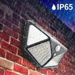 NONE Lampada di sicurezza solare Decorazione da giardino per esterni Faretto con sensore di movimento PIR a 100 LED ad energia solare impermeabile per cortile e percorso, recinzione.