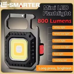 NONE Mini torcia a LED COB magnetica da campeggio esterna tascabile da lavoro 800 lumen USB ricaricabile 7 modalità faretti