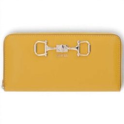 Guess Portafoglio Janie SLG Large Zip Around Donna Amber in Materiale Sintetico con Cerniera