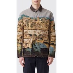 Junya Watanabe Giacca leggera in jacquard con stampa grafica e tasche a toppa Fantasia Taglia M