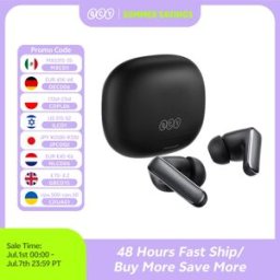 QCY Auricolari Wireless HT21 Melobuds N65 -60dB con ANC Adattivo AI, Bluetooth 6.0, Audio Hi-Res LDAC, 8 Microfoni, 50 Ore di Autonomia