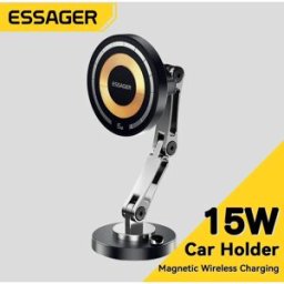 ESSAGER 15W Supporto magnetico per telefono per auto wireless Caricatore regolabile per iPhone 15Pro Max Supporto per telefono universale Samsung