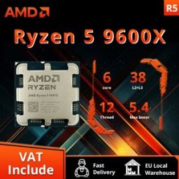 AMD Ryzen 5 9600X R5 9600X 5,4 GHz 6-Core 12-Thread 4NM 38M Processore desktop Socket AM5 CPU Processo di gioco ma senza ventola