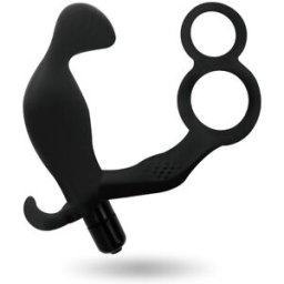 Addicted Toys plug anale con doppio anello pene e testicoli nero 1 St