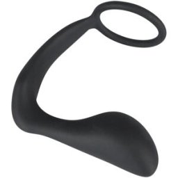 Black Velvets - Anello peniene/testicolo con tappo erezione & stimolo P 1 pz Dilatatore anale