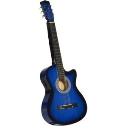 HOMCOM Kit chitarra elettrica, set chitarra elettrica per principianti con borsa, tracolla, corda, strumenti, cavo, blu e nero