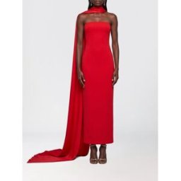 Solace London Abito lungo in crêpe Rosso Taglia 10