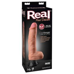 Real Feel Deluxe No.9 - vibratore realistico con testicoli - colore naturale