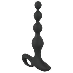 Black Velvets - vibratore anale con perle - nero