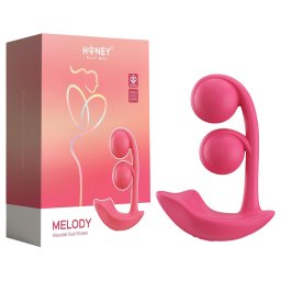 Honey Play Box Melody - Vibratore 2in1 con perline controllato via app (rosso)