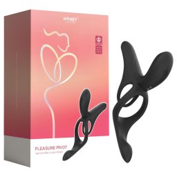 Honey Play Box Pleasure Pivot - Anello vibrante per pene e testicoli con controllo via app, per uomini (nero)