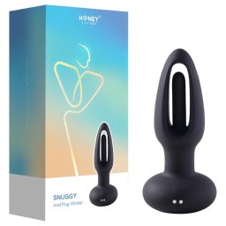 Honey Play Box Snuggy - vibratore anale con lingua - silicone nero