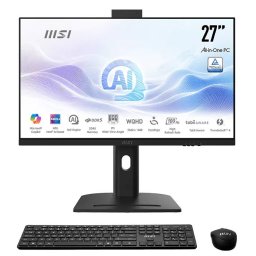 Lcd Pc MSI Modern AM273QP AI 1UM All in One lcd ips 27" WQHD cpu Intel Ultra 7 155H ram 16GB ssd 1TB Windows 11 Professional colore Nero inclusi 3 anni di garanzia