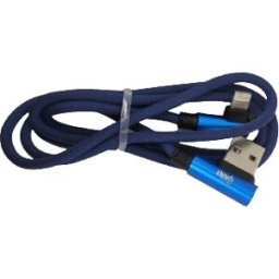 Enivoitech CAVO USB IPHONE 1M ATTACCO LATERALE JEANS BLU