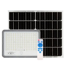 Faro a led 100W, pannello solare con sensore crepuscolare e telecomando, IP 67