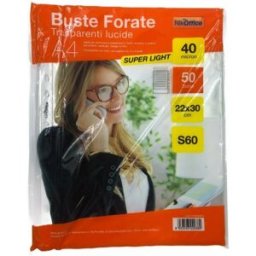 Portalistini buste forate 22x30 15" 1x50pz Nik Office