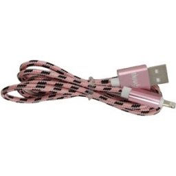 Enivoitech CAVO USB IPHONE 1M NYLON NERO/ROSA