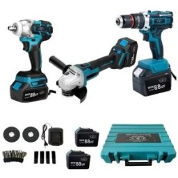 Kit Professionale 3 in 1 Avvitatore + Avvitatore a Impulsi + Smerigliatrice 88V