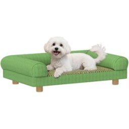 PawHut Divano per cani e gatti, cuccia rialzata con tappeto fresco, braccioli e poggiapiedi, morbido velluto, per animali