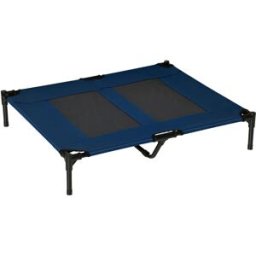 PawHut Cuccia rialzata per cani e gatti, lettino da campeggio per animali domestici, 92L x 76L x 18H cm, Blu navy