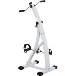 Homcom Cyclette con Movimento Braccia da Divano o Poltrona con Schermo LED, Altezza e Intensità Regolabile, Bianco, 41x42.5x95cm Aosom