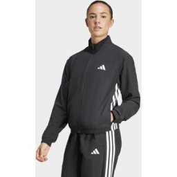 Adidas Womens Giacca Da Riscaldamento Train Essentials 3-stripes Woven - Nero, nero nero Donna taglia M