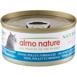 Almo Nature HFC Natural Made in Italy Cat Lattina Multipack 24x70G TONNO POLLO E FORMAGGIO