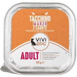 ViVi Dog Adult Vaschetta Multipack 12x150G TACCHINO E MANZO