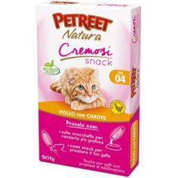 Petreet Gatto Snack Cremosi con Pollo e Carote 6X14G