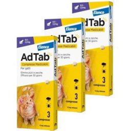 AdTab Compresse Masticabili Gatto 0,5-2kg 12 MG KIT 9 COMPRESSE