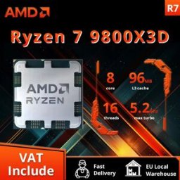 AMD Ryzen 7 9800X3D Gaming CPU R7 9800X3D 5.2GHz 8-Core 16-Thread 104M Game Cache Socket AM5 senza confezione per PC Gamer